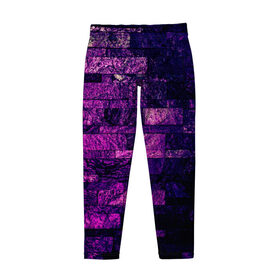 Детские леггинсы 3D с принтом Purple-Wall в Тюмени, полиэстер 85%, спандекс 15% | эластичный пояс, зауженный крой | abstraction | bricks | dark | pink | purple | ribbed | texture | tiles | wall | абстракция | кирпичи | плитка | ребристый | розовый | стена | текстура | темный | фиолетовый