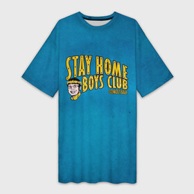 Платье-футболка 3D с принтом Stay home boys club в Тюмени,  |  | bab | rap | sqwoz | sqwoz bab | ауф | ой | реп | репер | рэп | рэпер | сквоз баб | сквозь баб | хип хоп