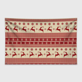 Флаг-баннер с принтом Красные олени в Тюмени, 100% полиэстер | размер 67 х 109 см, плотность ткани — 95 г/м2; по краям флага есть четыре люверса для крепления | 