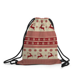 Рюкзак-мешок 3D с принтом Красные олени в Тюмени, 100% полиэстер | плотность ткани — 200 г/м2, размер — 35 х 45 см; лямки — толстые шнурки, застежка на шнуровке, без карманов и подкладки | Тематика изображения на принте: 