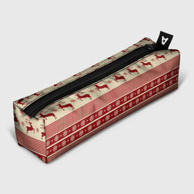 Пенал 3D с принтом Красные олени в Тюмени, 100% полиэстер | плотная ткань, застежка на молнии | Тематика изображения на принте: 