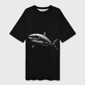 Платье-футболка 3D с принтом Акула в Тюмени,  |  | акула | акулы | морские животные | рыбы | хищники