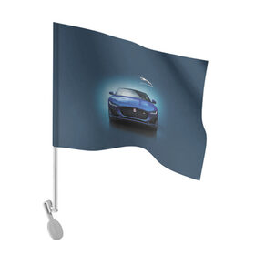Флаг для автомобиля с принтом Jaguar в Тюмени, 100% полиэстер | Размер: 30*21 см | car | jaguar | power | predator | автомобиль | мощь | хищник | ягуар