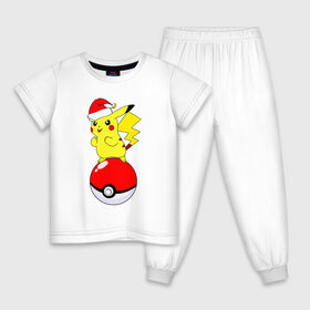 Детская пижама хлопок с принтом Новогодний Пикачу в Тюмени, 100% хлопок |  брюки и футболка прямого кроя, без карманов, на брюках мягкая резинка на поясе и по низу штанин
 | baby | kawaii | new year | pika pika | pikachu | pokeball | pokemon | pokemon go | team | детям | зверек | зима | зимний | иви | кавайный | колпак | кот | малыш | мордочка | новогодний | новый год | пика пика | пикачу | покеболл | покемон го