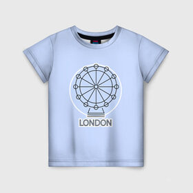 Детская футболка 3D с принтом Лондон London Eye в Тюмени, 100% гипоаллергенный полиэфир | прямой крой, круглый вырез горловины, длина до линии бедер, чуть спущенное плечо, ткань немного тянется | blue circle | england | english | europe | eye | gb | icon | london | travel | uk | vacation | англия | аттракцион | великобритания | европа | иконка | колесо обозрения | лондон | лондонский глаз | надпись | отпуск | поездка | путешествие |