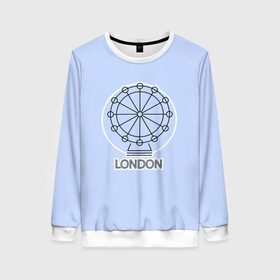 Женский свитшот 3D с принтом Лондон London Eye в Тюмени, 100% полиэстер с мягким внутренним слоем | круглый вырез горловины, мягкая резинка на манжетах и поясе, свободная посадка по фигуре | blue circle | england | english | europe | eye | gb | icon | london | travel | uk | vacation | англия | аттракцион | великобритания | европа | иконка | колесо обозрения | лондон | лондонский глаз | надпись | отпуск | поездка | путешествие |