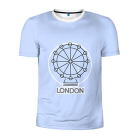 Мужская футболка 3D спортивная с принтом Лондон London Eye в Тюмени, 100% полиэстер с улучшенными характеристиками | приталенный силуэт, круглая горловина, широкие плечи, сужается к линии бедра | Тематика изображения на принте: blue circle | england | english | europe | eye | gb | icon | london | travel | uk | vacation | англия | аттракцион | великобритания | европа | иконка | колесо обозрения | лондон | лондонский глаз | надпись | отпуск | поездка | путешествие |