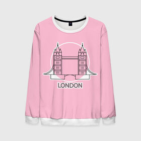 Мужской свитшот 3D с принтом Лондон London Tower bridge в Тюмени, 100% полиэстер с мягким внутренним слоем | круглый вырез горловины, мягкая резинка на манжетах и поясе, свободная посадка по фигуре | bridge | england | english | gb | london | tower | uk | английский | англия | башни | великобритания | закат | иконка | лайнарт | лондон | мост | надпись | розовый круг | слово | тауэрский | юк