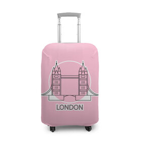 Чехол для чемодана 3D с принтом Лондон London Tower bridge в Тюмени, 86% полиэфир, 14% спандекс | двустороннее нанесение принта, прорези для ручек и колес | bridge | england | english | gb | london | tower | uk | английский | англия | башни | великобритания | закат | иконка | лайнарт | лондон | мост | надпись | розовый круг | слово | тауэрский | юк