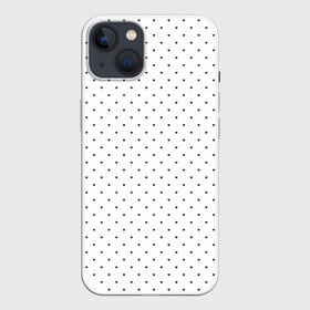 Чехол для iPhone 13 с принтом Сердечки черные на белом в Тюмени,  |  | heart pattern | hearts | polka dot hearts | сердечки | сердечки в стиле горошек | сердечки горошек | сердечки узорчик | сердце | сердце узор | узор горошек