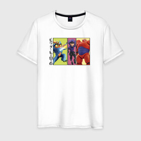 Мужская футболка хлопок с принтом Big Hero 6 в Тюмени, 100% хлопок | прямой крой, круглый вырез горловины, длина до линии бедер, слегка спущенное плечо. | Тематика изображения на принте: big hero 6 | disney | vdkimel | город героев 6 | дисней