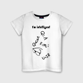 Детская футболка хлопок с принтом big brain в Тюмени, 100% хлопок | круглый вырез горловины, полуприлегающий силуэт, длина до линии бедер | Тематика изображения на принте: big brain | большой мозг | физика | формулы | черно белое | шпоры