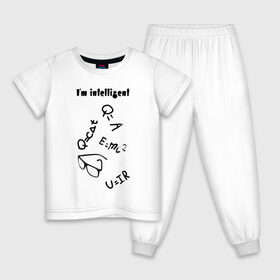 Детская пижама хлопок с принтом big brain в Тюмени, 100% хлопок |  брюки и футболка прямого кроя, без карманов, на брюках мягкая резинка на поясе и по низу штанин
 | Тематика изображения на принте: big brain | большой мозг | физика | формулы | черно белое | шпоры