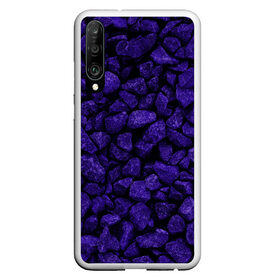 Чехол для Honor P30 с принтом Purple-$tone$ в Тюмени, Силикон | Область печати: задняя сторона чехла, без боковых панелей | abstraction | forms | gravel | pebbles | purple | stones | texture | абстракция | галька | гравий | камни | текстура | фиолетовый | формы