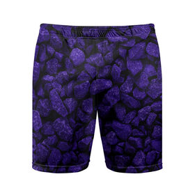 Мужские шорты спортивные с принтом Purple-$tone$ в Тюмени,  |  | abstraction | forms | gravel | pebbles | purple | stones | texture | абстракция | галька | гравий | камни | текстура | фиолетовый | формы