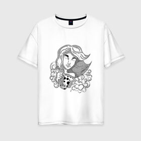 Женская футболка хлопок Oversize с принтом Водолей в Тюмени, 100% хлопок | свободный крой, круглый ворот, спущенный рукав, длина до линии бедер
 | 