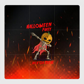 Магнитный плакат 3Х3 с принтом Halloween Party в Тюмени, Полимерный материал с магнитным слоем | 9 деталей размером 9*9 см | Тематика изображения на принте: blood | diablo | haloween | horror | дьявол | зомби | кости | кровь | мозги | мясо | страшилка | ужасы | хеллоуин | хелоуин