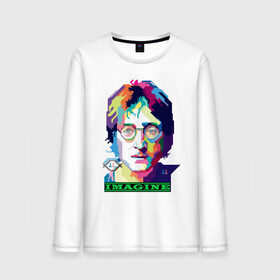 Мужской лонгслив хлопок с принтом John Lennon Imagine в Тюмени, 100% хлопок |  | Тематика изображения на принте: beatles | imagine | john | lennon | the beatles | битлз | битлы | группа | джон | купить | леннон | леннона | очки | рок н ролл | с группы | хиппи