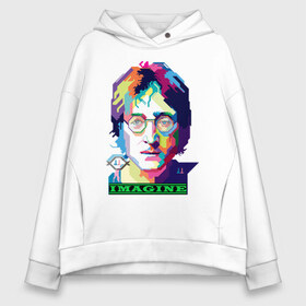 Женское худи Oversize хлопок с принтом John Lennon Imagine в Тюмени, френч-терри — 70% хлопок, 30% полиэстер. Мягкий теплый начес внутри —100% хлопок | боковые карманы, эластичные манжеты и нижняя кромка, капюшон на магнитной кнопке | beatles | imagine | john | lennon | the beatles | битлз | битлы | группа | джон | купить | леннон | леннона | очки | рок н ролл | с группы | хиппи