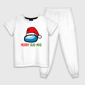 Детская пижама хлопок с принтом AMONG US НОВОГОДНИЙ в Тюмени, 100% хлопок |  брюки и футболка прямого кроя, без карманов, на брюках мягкая резинка на поясе и по низу штанин
 | Тематика изображения на принте: 