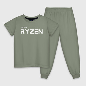 Детская пижама хлопок с принтом Kuku Ryzen в Тюмени, 100% хлопок |  брюки и футболка прямого кроя, без карманов, на брюках мягкая резинка на поясе и по низу штанин
 | amd | amd ryzen | cpu | intel | kukuryzen | radeon | ryzen | zen | кукурузен | процессор | райзен | рузен | рязань | цпу
