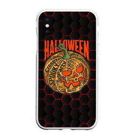 Чехол для iPhone XS Max матовый с принтом Halloween в Тюмени, Силикон | Область печати: задняя сторона чехла, без боковых панелей | blood | diablo | haloween | horror | дьявол | зомби | кости | кровь | мозги | мясо | страшилка | ужасы | хеллоуин | хелоуин