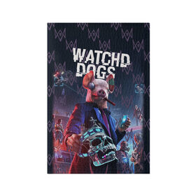 Обложка для паспорта матовая кожа с принтом Watch Dogs: Legion в Тюмени, натуральная матовая кожа | размер 19,3 х 13,7 см; прозрачные пластиковые крепления | 