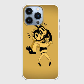 Чехол для iPhone 13 Pro с принтом Bendy And The Ink Machine в Тюмени,  |  | Тематика изображения на принте: bendy | bendy and the ink machine | бенди | бени | бенни | бэнди | детская | детям | игра | капли | компьютерная игра | краска | машина | подтеки | ужастик | чернила | чернильная