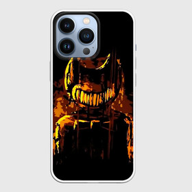 Чехол для iPhone 13 Pro с принтом Bendy And The Ink Machine в Тюмени,  |  | Тематика изображения на принте: bendy | bendy and the ink machine | бенди | бени | бенни | бэнди | детская | детям | игра | капли | компьютерная игра | краска | машина | подтеки | ужастик | чернила | чернильная