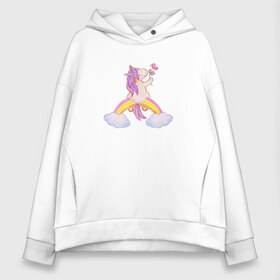 Женское худи Oversize хлопок с принтом Pony unicorn on a rainbow в Тюмени, френч-терри — 70% хлопок, 30% полиэстер. Мягкий теплый начес внутри —100% хлопок | боковые карманы, эластичные манжеты и нижняя кромка, капюшон на магнитной кнопке | cartoon | clouds | flower | horse | kawaii | pink | pony | rainbow | unicorn | бабочка | держит цветок | детский | единорог | животные | забавный | звери | конь | лошадка | лошадь | милый | облака | пони | поняшка | радуга | рог