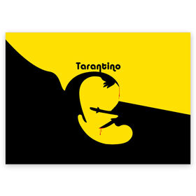 Поздравительная открытка с принтом Тарантино в Тюмени, 100% бумага | плотность бумаги 280 г/м2, матовая, на обратной стороне линовка и место для марки
 | Тематика изображения на принте: head | tarantino | голова | капля | меч | нож | рука | тарантино