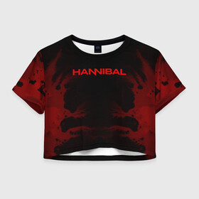 Женская футболка Crop-top 3D с принтом Hannibal в Тюмени, 100% полиэстер | круглая горловина, длина футболки до линии талии, рукава с отворотами | hannibal | ганибал | ганнибал | лектер | лектор | мадс миккельсен | сериал | сериалы | хью дэнси