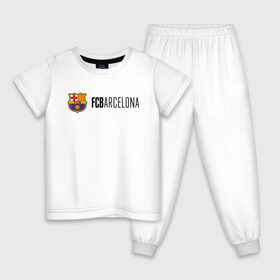 Детская пижама хлопок с принтом Barcelona FC в Тюмени, 100% хлопок |  брюки и футболка прямого кроя, без карманов, на брюках мягкая резинка на поясе и по низу штанин
 | barca | barcelona | club | fc | leo messi | soccer | spanish | барса | барселона | испанский | клуб | лео месси | фк | футбол | футбольный