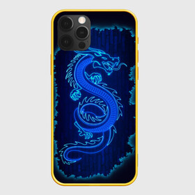 Чехол для iPhone 12 Pro с принтом NEON DRAGON в Тюмени, силикон | область печати: задняя сторона чехла, без боковых панелей | дракон | китайский дракон | неон | неоновый дракон