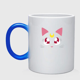 Кружка хамелеон с принтом Luna Cat. Sailor Moon в Тюмени, керамика | меняет цвет при нагревании, емкость 330 мл | anime | cute | аниме | взгляд | волшебство | глаза | киса | киска | кот | котенок | котэ | котя | кошка | лапочка | луна | магия | месяц | милый | мимими | мордочка | сейлор мун | хороший | япония