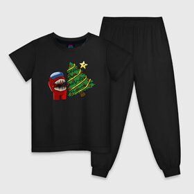 Детская пижама хлопок с принтом Among Us | Новогодний в Тюмени, 100% хлопок |  брюки и футболка прямого кроя, без карманов, на брюках мягкая резинка на поясе и по низу штанин
 | 