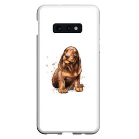 Чехол для Samsung S10E с принтом Щенок в Тюмени, Силикон | Область печати: задняя сторона чехла, без боковых панелей | животные | звери | пес | собака | щенок