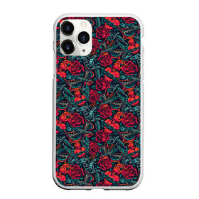 Чехол для iPhone 11 Pro Max матовый с принтом Тату в Тюмени, Силикон |  | рисунок | роза | сердце | татуировка | цветок