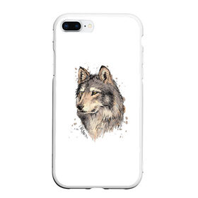 Чехол для iPhone 7Plus/8 Plus матовый с принтом Волк в Тюмени, Силикон | Область печати: задняя сторона чехла, без боковых панелей | волк | голова волка | животные | звери | хищник