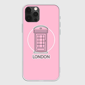 Чехол для iPhone 12 Pro Max с принтом Телефонная будка London в Тюмени, Силикон |  | box | england | london | phone | telephone | uk | англия europe | великобритания | европа | иконка | красная будка | круг | лондон | надпись | поездка | путешествие | розовый | телефон | телефонная будка