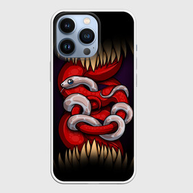 Чехол для iPhone 13 Pro с принтом monster and snake в Тюмени,  |  | Тематика изображения на принте: зверь | змеи | змейка | змея | зубы | клык | клыки | монстр | монстры | питон | удав | хищник | язык