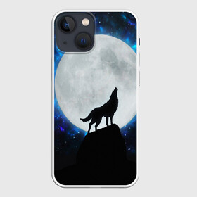 Чехол для iPhone 13 mini с принтом Волк воющий на луну в Тюмени,  |  | wolf | волк | волки | волчица | животные | одинокий волк