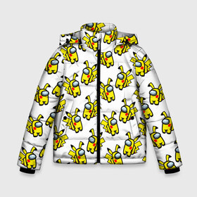 Зимняя куртка для мальчиков 3D с принтом Among us Pikachu в Тюмени, ткань верха — 100% полиэстер; подклад — 100% полиэстер, утеплитель — 100% полиэстер | длина ниже бедра, удлиненная спинка, воротник стойка и отстегивающийся капюшон. Есть боковые карманы с листочкой на кнопках, утяжки по низу изделия и внутренний карман на молнии. 

Предусмотрены светоотражающий принт на спинке, радужный светоотражающий элемент на пуллере молнии и на резинке для утяжки | Тематика изображения на принте: among us | baby | impostor | kawaii | pika pika | pikachu | pokemon go | there is impostor | амонг ас | девочкам | детям | космические | космонавты | малыш | мальчикам | персонажи | пика пика | пикачу | покемон | предатель среди нас |