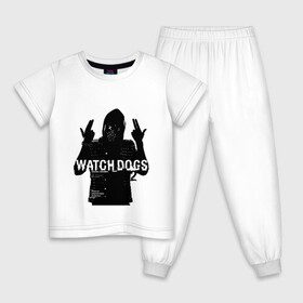 Детская пижама хлопок с принтом Watch dogs 2 (Z) в Тюмени, 100% хлопок |  брюки и футболка прямого кроя, без карманов, на брюках мягкая резинка на поясе и по низу штанин
 | black viceroys | ubisoft montreal | watch dogs | watchdogs | watch_dogs | взлом | делфорд уэйд | дефолт | джей би | джей би маркович | дэмиен брэнкс | клара лилл | куинн | лаки | лис | мститель | пирс | рэймонд кинни | сторожевые п