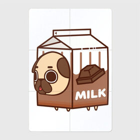 Магнитный плакат 2Х3 с принтом Шоколадное молоко-мопс в Тюмени, Полимерный материал с магнитным слоем | 6 деталей размером 9*9 см | арт | молоко | мопс | рисунок | сладкий | сладость | собака в костюме | собака в костюмчике | шоколад