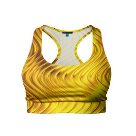 Женский спортивный топ 3D с принтом GOLD LINES в Тюмени, 82% полиэстер, 18% спандекс Ткань безопасна для здоровья, позволяет коже дышать, не мнется и не растягивается |  | 