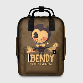 Женский рюкзак 3D с принтом Bendy And The Ink Machine в Тюмени, 100% полиэстер | лямки с регулируемой длиной, сверху ручки, чтобы рюкзак нести как сумку. Основное отделение закрывается на молнию, как и внешний карман. Внутри два дополнительных кармана, один из которых закрывается на молнию. По бокам два дополнительных кармашка, куда поместится маленькая бутылочка
 | bendy | bendy and the ink machine | бенди | бени | бенни | бэнди | детская | детям | игра | капли | компьютерная игра | краска | машина | подтеки | ужастик | чернила | чернильная