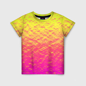 Детская футболка 3D с принтом Яркий закат в Тюмени, 100% гипоаллергенный полиэфир | прямой крой, круглый вырез горловины, длина до линии бедер, чуть спущенное плечо, ткань немного тянется | abstraction | casual | gradient | hot | yellow | абстракция | блестящий | блики | вода | волны | градиент | закат | золотистый | краска | красочный | небеса | неоновый | облака | пастельный | пляж | рассвет | сияние