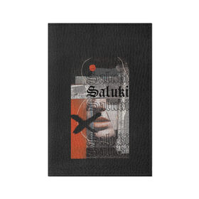 Обложка для паспорта матовая кожа с принтом SALUKI в Тюмени, натуральная матовая кожа | размер 19,3 х 13,7 см; прозрачные пластиковые крепления | rap | saluki | saluki rap | рэп | рэпер | салюки