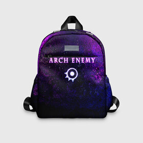 Детский рюкзак 3D с принтом Arch Enemy. Neon logo в Тюмени, 100% полиэстер | лямки с регулируемой длиной, сверху петелька, чтобы рюкзак можно было повесить на вешалку. Основное отделение закрывается на молнию, как и внешний карман. Внутри дополнительный карман. По бокам два дополнительных кармашка | Тематика изображения на принте: archenemy | band | bodom | deathmetal | electroguitars | guitars | hard rock | legends | metal | metalhead | progressive | rock | rock legends | rockon | shred | trash | гитары | метал | металхед | рок | рок легенды | рокконцерт | тяжеляк | хардрок